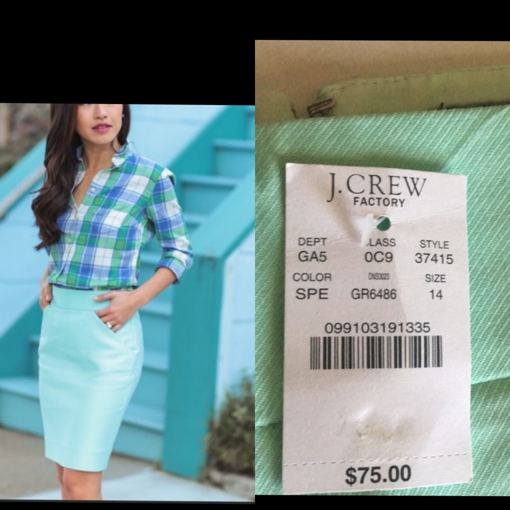New J CREW THE PENCIL SKIRT WOMENS SIZE 14